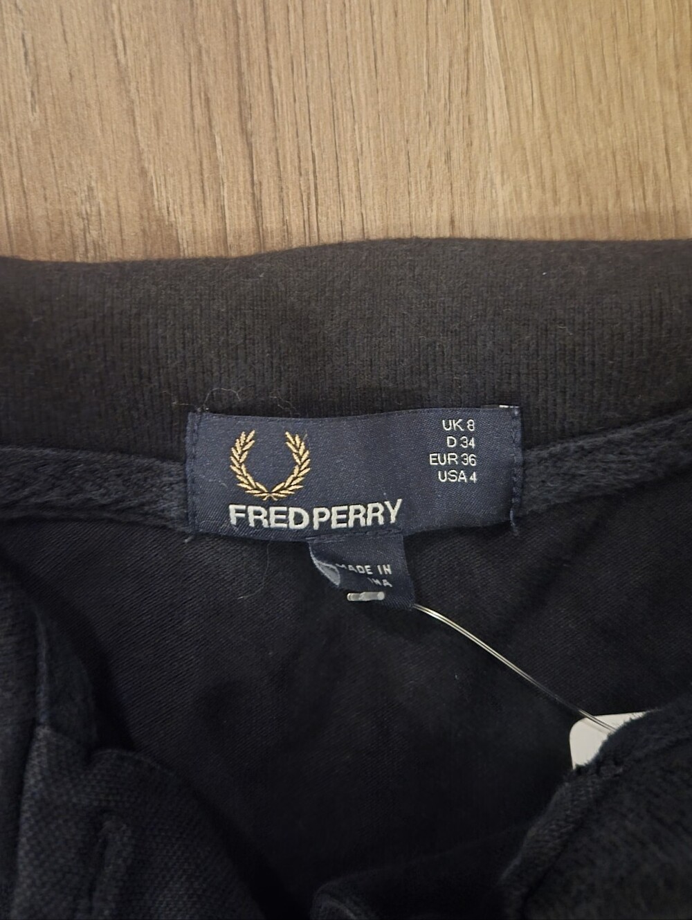 Fred Perry Black Polo with White Twin Tipping - Picture 2 of 4